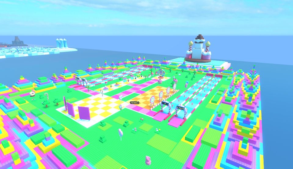 A Throw Sim world with training targets and lanes
