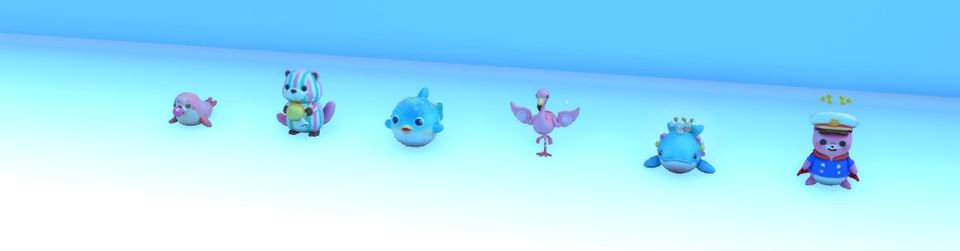 Bubblegum Bay pets in Throw Sim