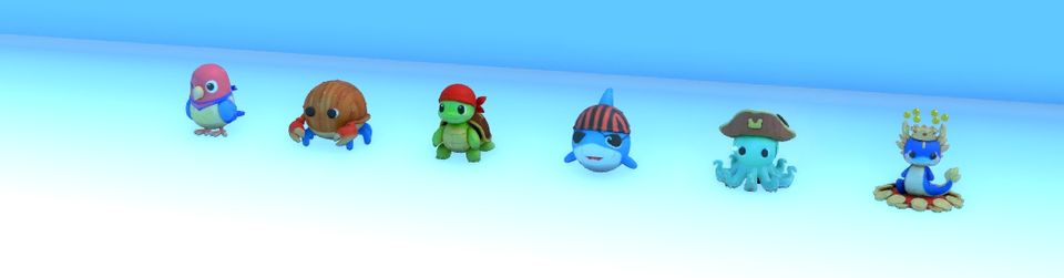 Pirate Cove pets in Throw Sim