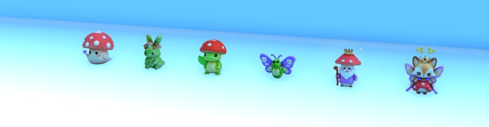 Mushroom Grove pets in Throw Sim