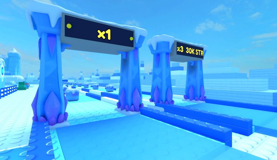 Frosty Peaks x3, x10 and x70 gates in Throw Sim