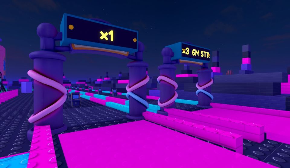 Neon Metro x3, x10 and x70 gates in Throw Sim